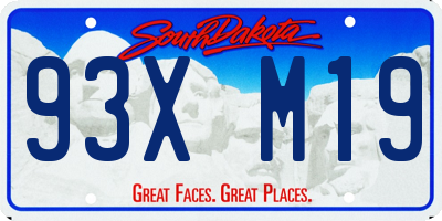 SD license plate 93XM19