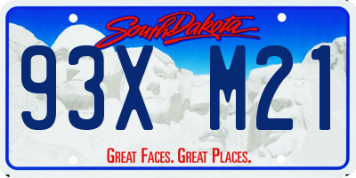 SD license plate 93XM21