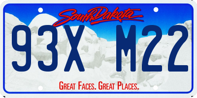 SD license plate 93XM22