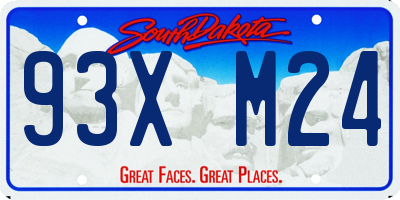 SD license plate 93XM24