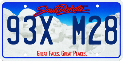 SD license plate 93XM28