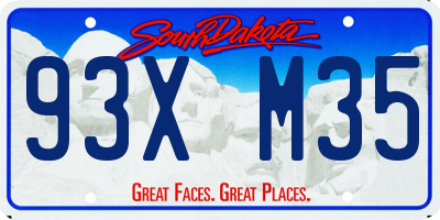 SD license plate 93XM35