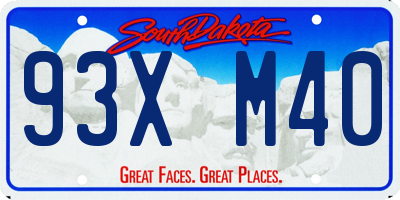 SD license plate 93XM40