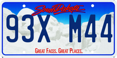 SD license plate 93XM44