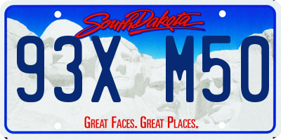 SD license plate 93XM50