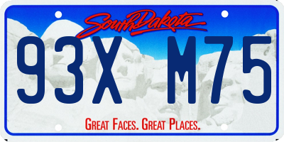 SD license plate 93XM75