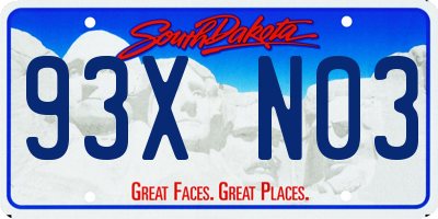 SD license plate 93XN03