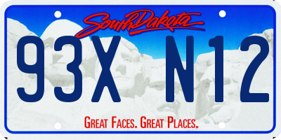 SD license plate 93XN12