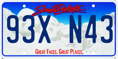 SD license plate 93XN43