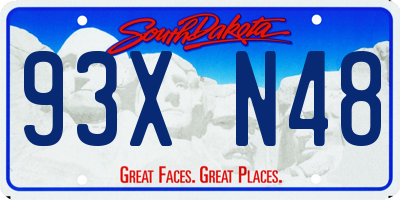 SD license plate 93XN48