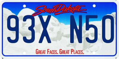 SD license plate 93XN50