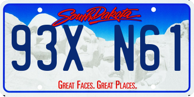 SD license plate 93XN61