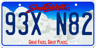 SD license plate 93XN82