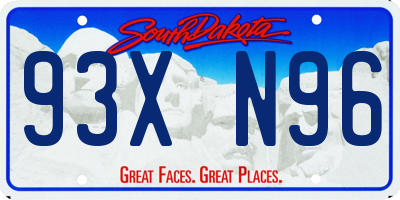 SD license plate 93XN96