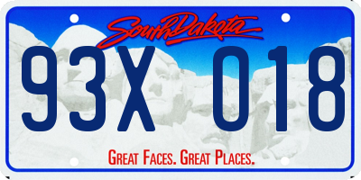 SD license plate 93XO18