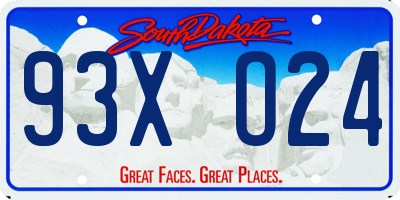 SD license plate 93XO24