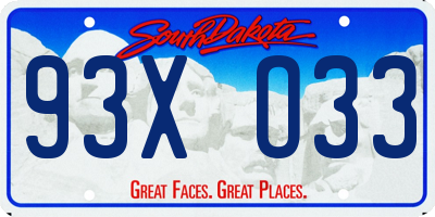 SD license plate 93XO33
