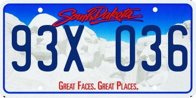 SD license plate 93XO36