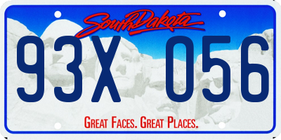 SD license plate 93XO56