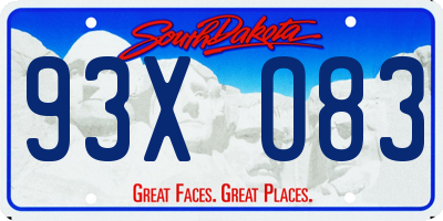 SD license plate 93XO83