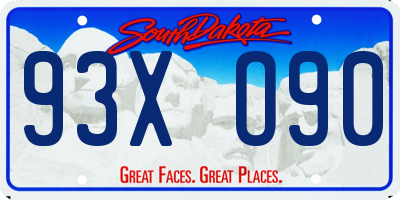 SD license plate 93XO90