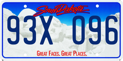 SD license plate 93XO96