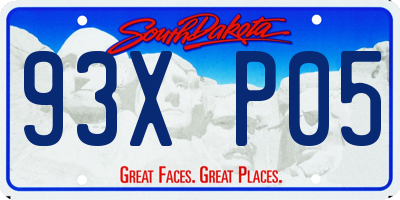 SD license plate 93XP05