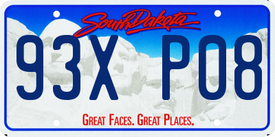 SD license plate 93XP08