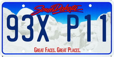 SD license plate 93XP11