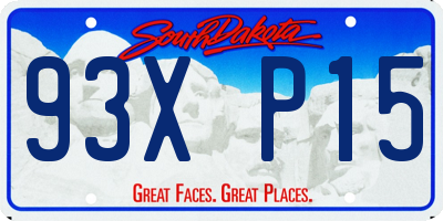 SD license plate 93XP15
