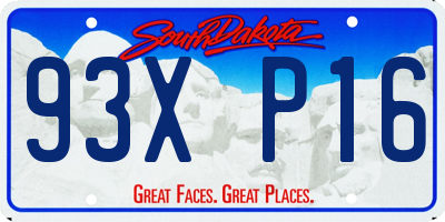 SD license plate 93XP16