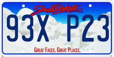 SD license plate 93XP23