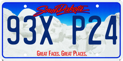 SD license plate 93XP24