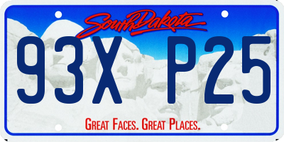 SD license plate 93XP25