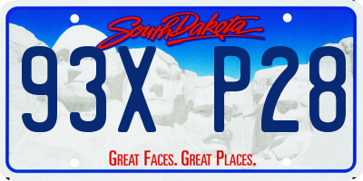 SD license plate 93XP28