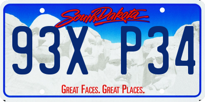 SD license plate 93XP34