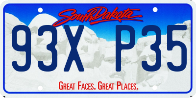 SD license plate 93XP35