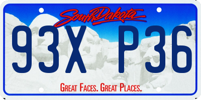 SD license plate 93XP36