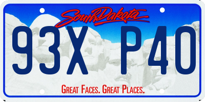 SD license plate 93XP40