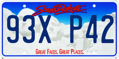 SD license plate 93XP42