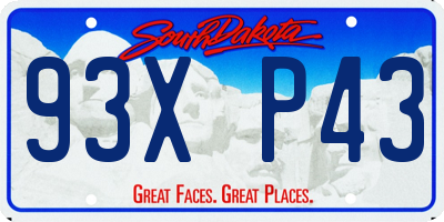 SD license plate 93XP43