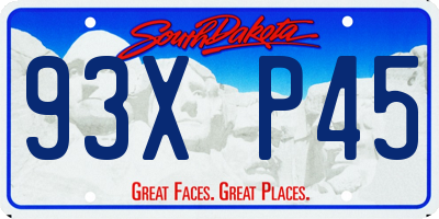 SD license plate 93XP45