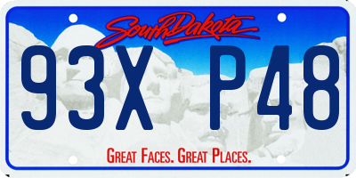 SD license plate 93XP48