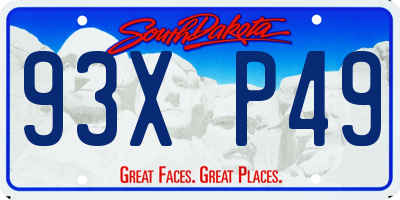 SD license plate 93XP49