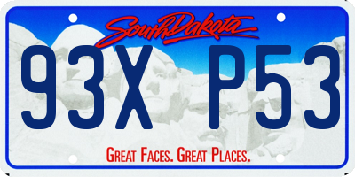 SD license plate 93XP53