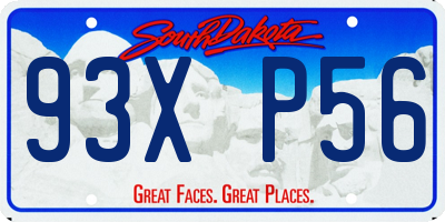 SD license plate 93XP56
