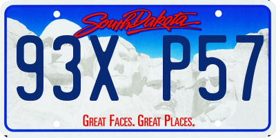 SD license plate 93XP57