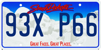SD license plate 93XP66
