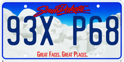 SD license plate 93XP68