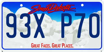 SD license plate 93XP70